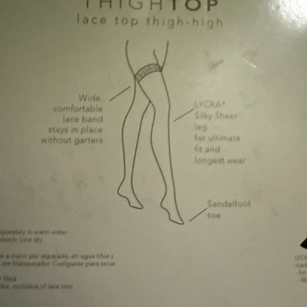 Vtg. Nice Touch Thigh Top Sz.A Soft Taupe Sheer Toe Lace Top Stockings NIB.